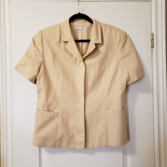 Women's Principles T-Shirt with Shoulder Pads Size 16, Made in Canada - Picture 1 of 12